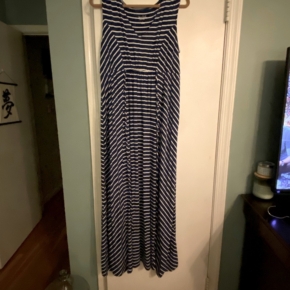 Isabel Blue & Cream Horizontal Stripe Dress